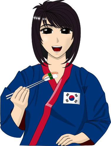 Sushi liebendes Mädchen